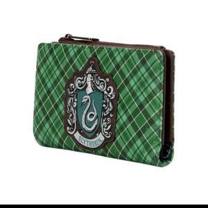 Loungefly Harry Potter Slytherin Green Plaid Pattern Faux Leather Wallet